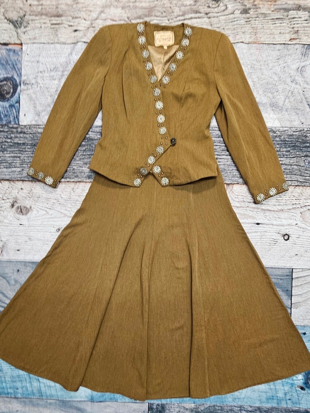 Vintage Double D Ranch Concha Blazer & Maxi Skirt Set Ranchwear Western Size S